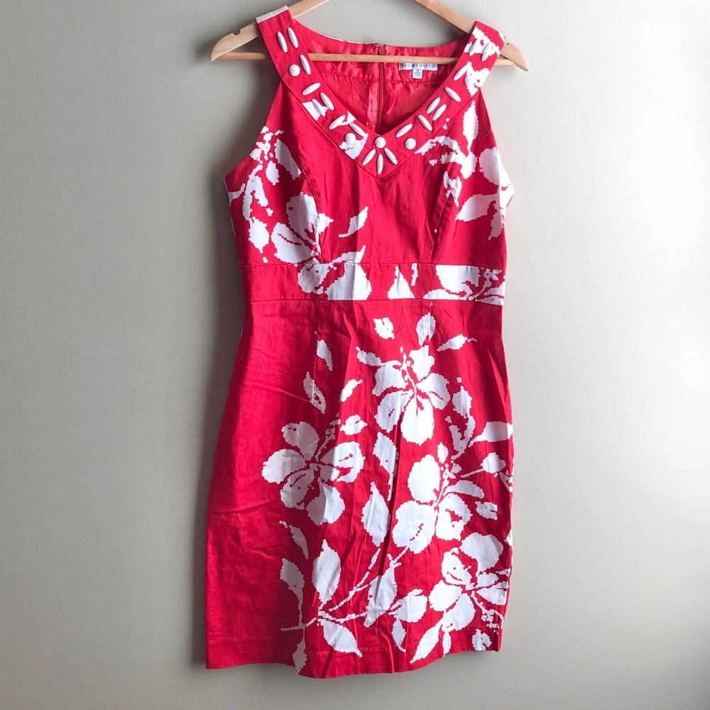 New condition Floral Beaded Red Dress